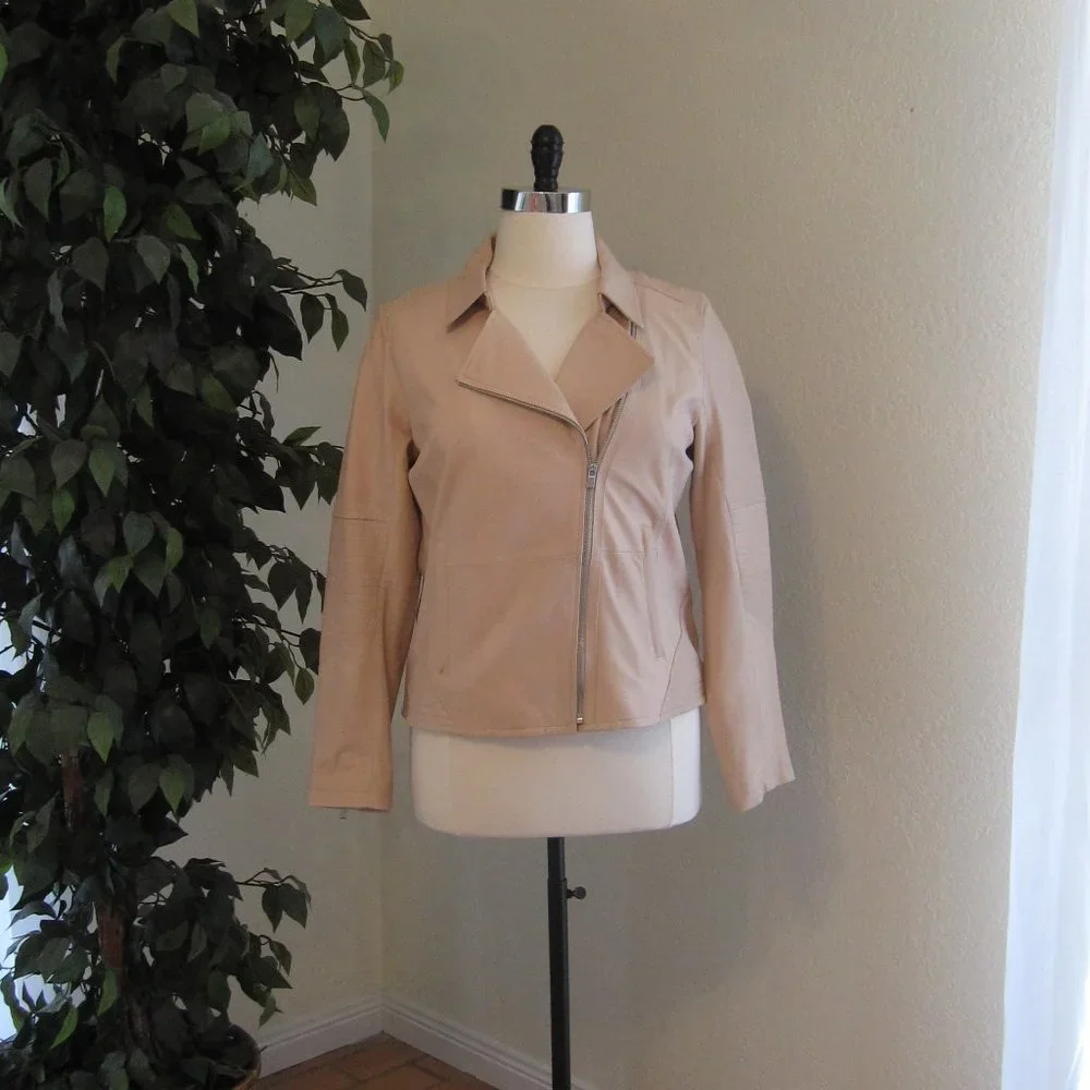 Athleta Salt Flat Leather Moto Jacket - Like New - Picture 2 of 13